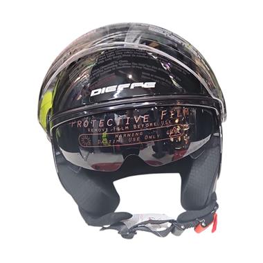CASCO JET DIEFFE DF62 DOPPIA VISIERA NERO LUCIDO