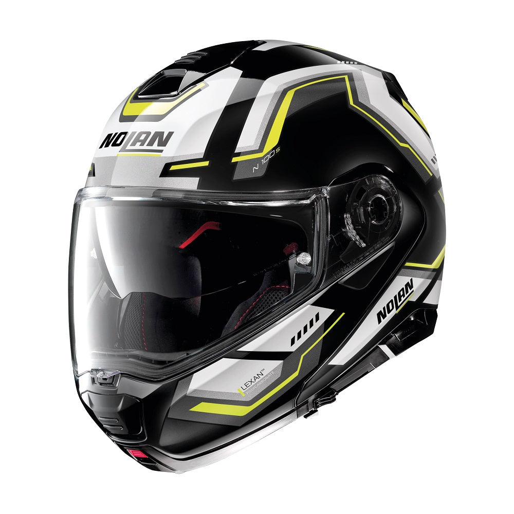 CASCO MODULARE NOLAN N100-5 UPWIND N-COM 062 NERO BIANCO GIALLO - Della Categoria Caschi Modulare Produttore Nolan Helmets - A soli €312! Acquista ora su Due Ruote Accessori