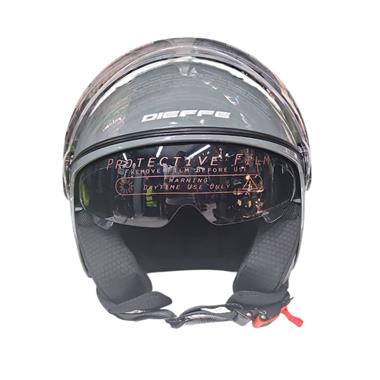CASCO JET DIEFFE DF62 DOPPIA VISIERA GRIGIO LUCIDO