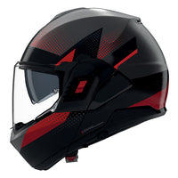 CASCO REVERS NOLAN N120-1 CICLONE 364 GRIGIO LAVA NERO ROSSO FLIP UP