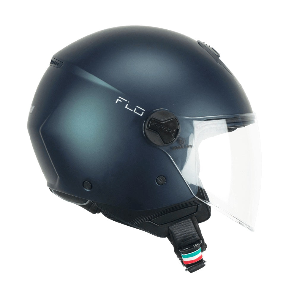 CASCO JET CGM 167A FLO MONO PETROLIO OPACO VISIERA LUNGA