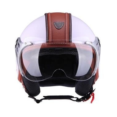 CASCO JET DIEFFE DF3400 CHIC BIANCO CON PELLE