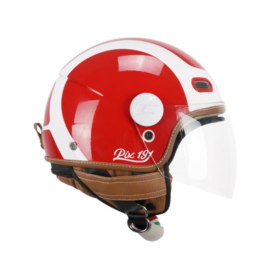 CASCO JET CGM 191G PIX SPRINT ROSSO BIANCO VISIERA LUNGA