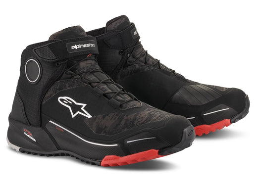 SCARPA ALPINESTARS CR-X DRYSTAR RIDING SHOES BLACK CAMO RED