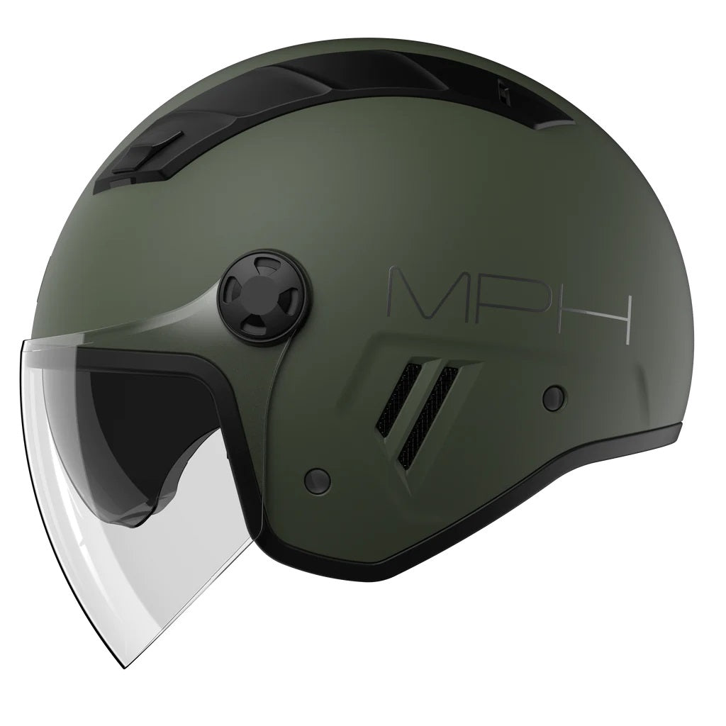 CASCO JET MPH AIRE VERDE MILITARE OPACO ECE 22.06