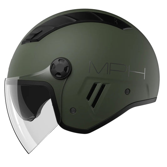 CASCO JET MPH AIRE VERDE MILITARE OPACO ECE 22.06
