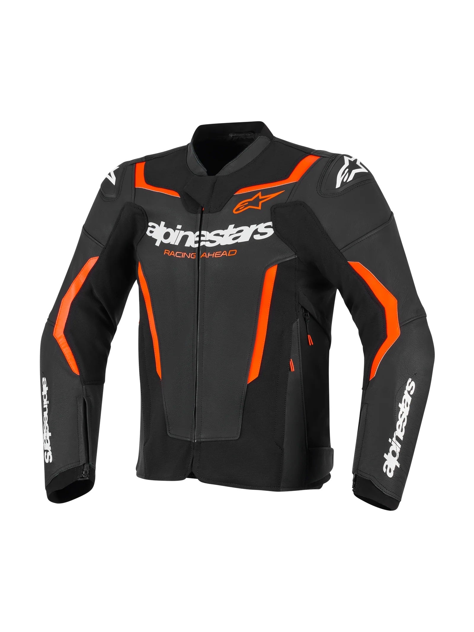 GIUBBINO ALPINESTARS PELLE GP FORCE V2 NERO ROSSO FLU
