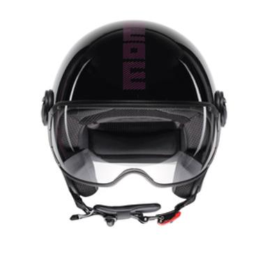 CASCO JET FGTR CLASSIC MOMODESIGN E2206 STRIPES NERO LUCIDO-FUCSIA - Della Categoria Caschi Jet Produttore MomoDesign - A soli €186.15! Acquista ora su Due Ruote Accessori