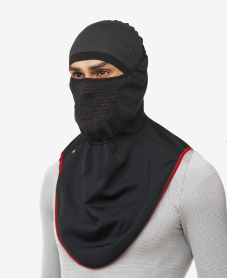 BALACLAVA LUNGO ANTIVENTO CON INTERNO CALDO NERO ROSSO