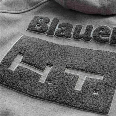 GIACCA UOMO BLAUER  HOODY GRIGIO MELANGE-PATCH GRIGIO