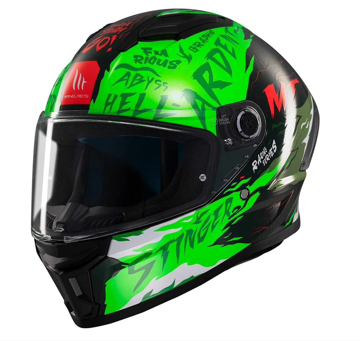 CASCHI INTEGRALE MT FF126 STINGER 2 VERDE LUCIDO