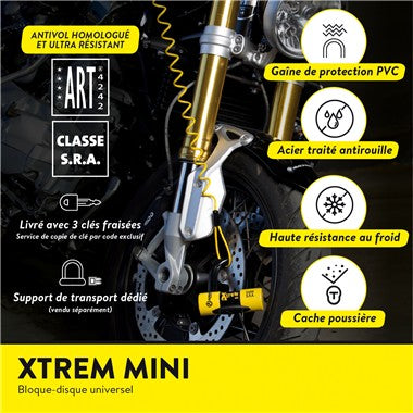 BLOCCADISCO XTREM MINI CLASSE SRA + CORDON DE RAPPEL