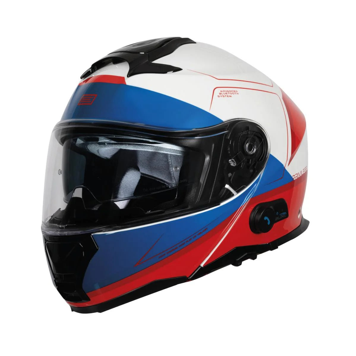 CASCO MODULARE ORIGINE LOGIC CON BLUETOOTH BIANCO BLU ROSSO LUCIDO