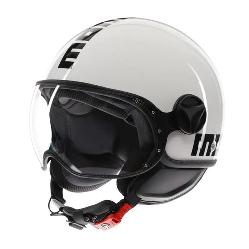 CASCO JET FGTR CLASSIC MOMODESIGN E2206  BIANCO SCRITTA NERA