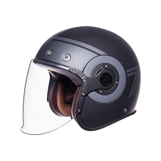 CASCO SMK JET RETRO SEVEN NERO GRIGIO OPACO - Della Categoria Caschi Jet Produttore SMK CASCHI - A soli €99.95! Acquista ora su Due Ruote Accessori