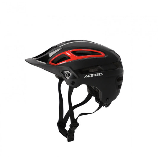 CASCO BICI DOUBLEP NERO ROSSO FLU