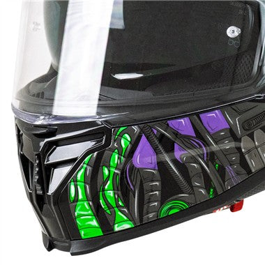 CASCO INTEGRALE CGM 363R SHOT VILLAIN NERO VIOLA VERDE FLU