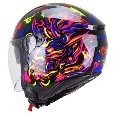 CASCO CGM 126S IPE DEMON NERO BLU ROSSO GIALLO