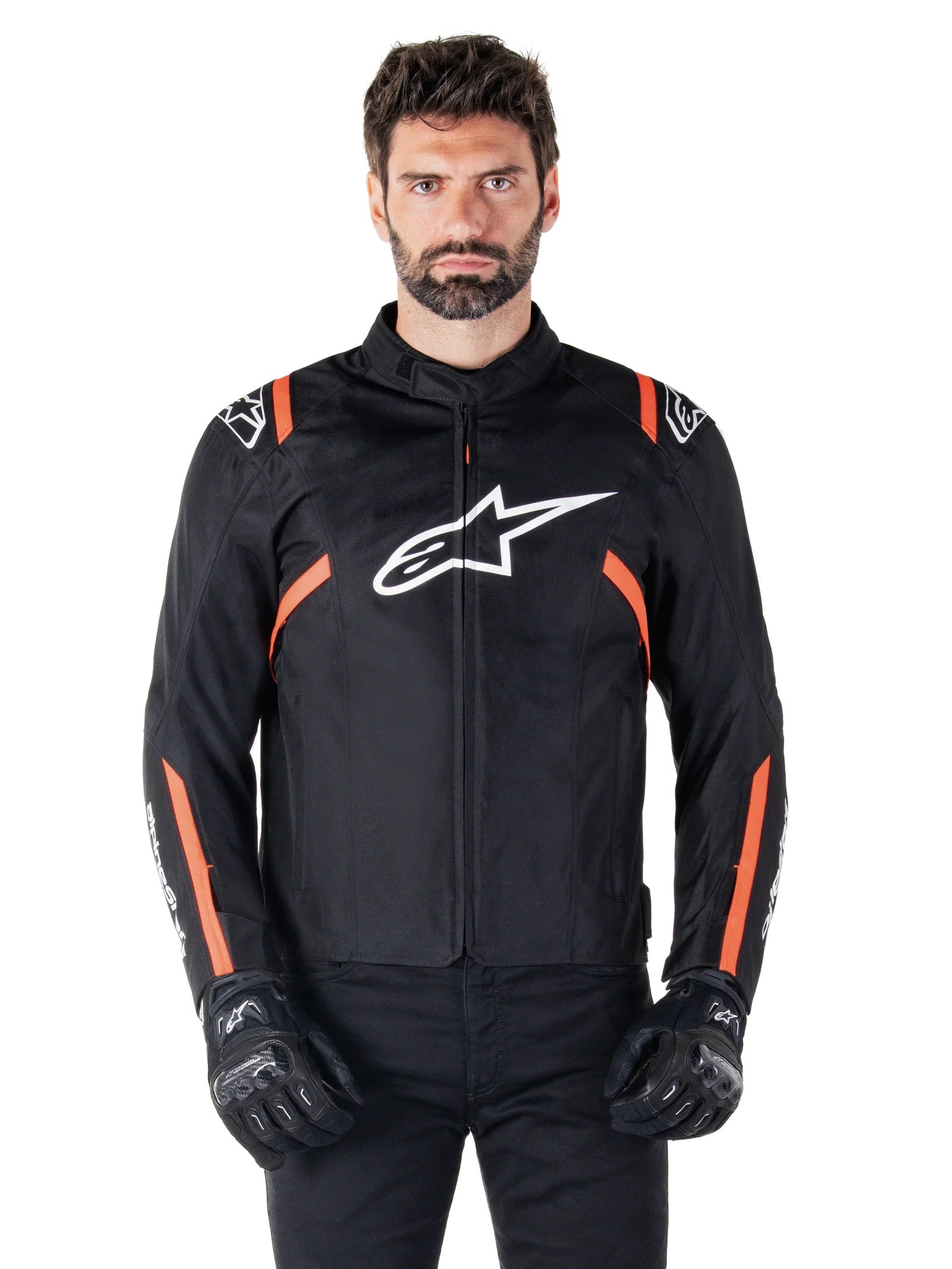 GIUBBINO UOMO TESSUTOALPINESTARS T-SPS V2 WP NERO BIANCO ROSSO FLU O