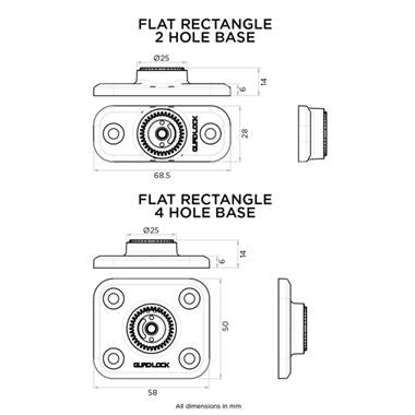 Base rettangolare a 2 fori QUAD LOCK 360 - Della Categoria Custodie Smartphone Produttore QUAD LOCK - A soli €7.50! Acquista ora su Due Ruote Accessori