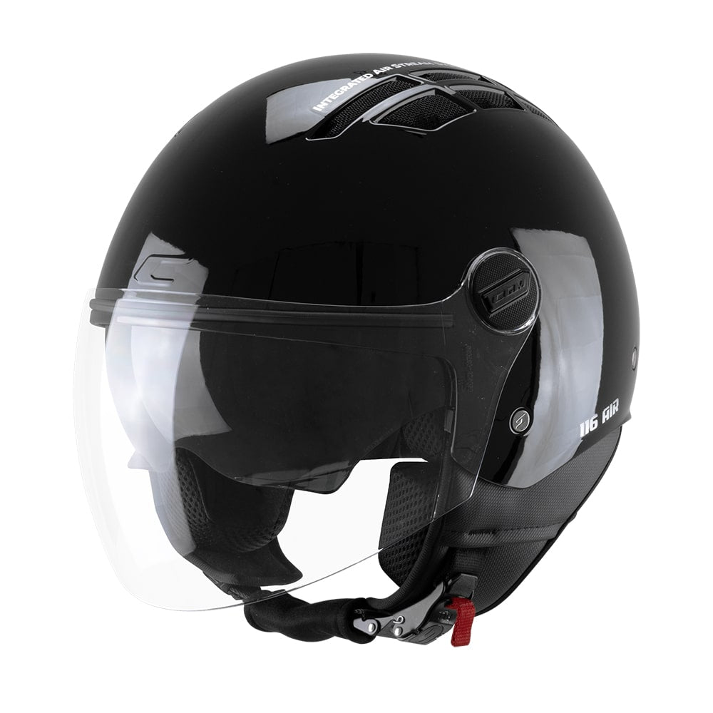 CASCO JET CGM 116A AIR MONO NERO LUCIDO