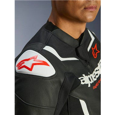 GIUBBINO UOMO PELLE ALPINESTARS GP FORCE V2 NERO BIANCO