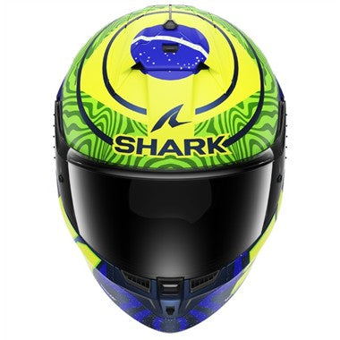 CASCO SHARK INTEGRALE SKWAL CUP REPLICA GRANADO MAT BLUE GREEN YELLOW