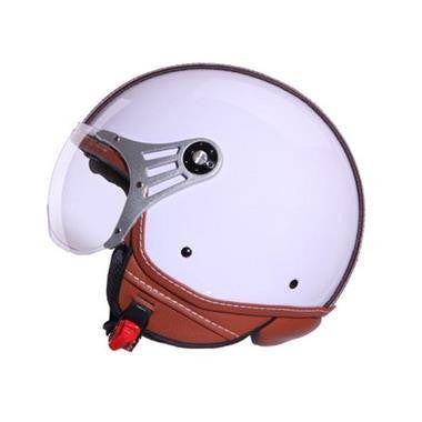 CASCO JET DIEFFE DF3400 CHIC BIANCO CON PELLE