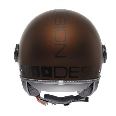 CASCO JET FGTR EVO MOMODESIGN E2206 MARRONE SCRITTA NERA
