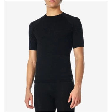MAGLIA A MANICHE CORTE IN LANA MERINOS WOOL NERA