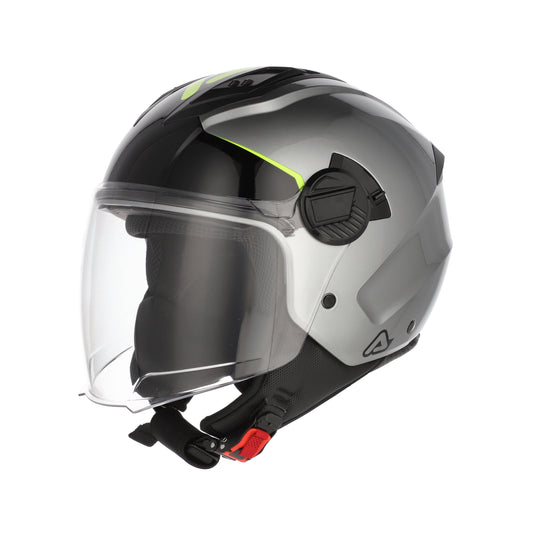 CASCO JET ACERBIS  LEVANTE NERO-GRIGIO