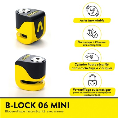 BLOCCADISCO SONORO B-LOCK-06 MINI GIALLO