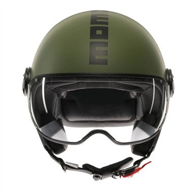 CASCO JET FGTR CLASSIC MOMODESIGN E2206 VERDE MILITARY SCRITTA NERA