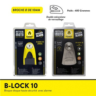 BLOCCADISCO SONORO B-LOCK-10 ACCIAIO CLASSE SRA