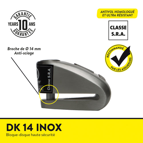 BLOCCADISCO DK-14 ACCIAIO CLASSE SRA