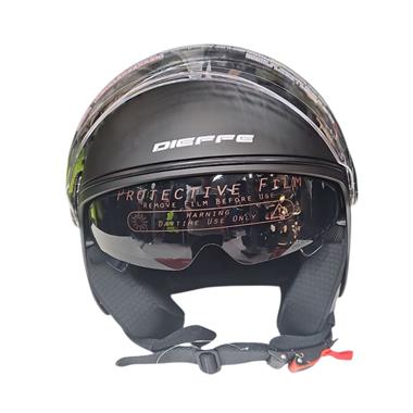 CASCO JET DIEFFE DF62 DOPPIA VISIERA NERO OPACO
