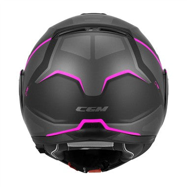 CASCO CGM REVERSIBILE MODULARE 515S VERSO RACE NERO FUXIA OPACO