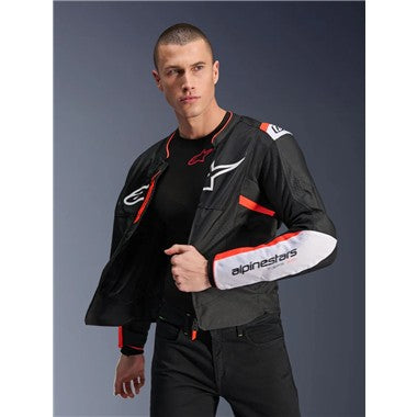 GIUBBINO ALPINESTARS T-SPS AIR V2 JACKET NERO BIANCO ROSSO FLU