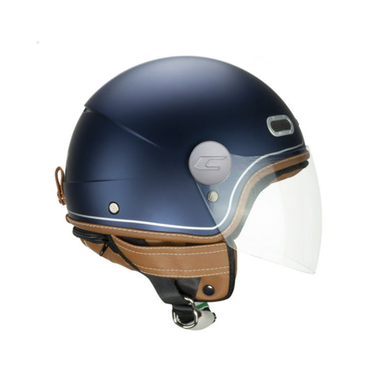 CASCO JET CGM 191V PIX VINTAGE BLU ARGENTO VISIERA LUNGA