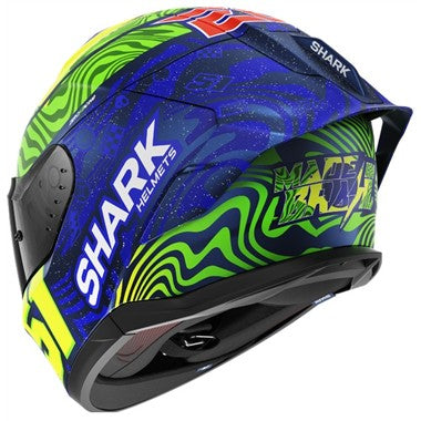 CASCO SHARK INTEGRALE SKWAL CUP REPLICA GRANADO MAT BLUE GREEN YELLOW
