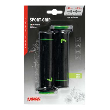 CP.MANOPOLE LAMPA SPORT-GRIP NERE CON LOGO VERDE - Della Categoria Manopole Produttore Lampa - A soli €10.10! Acquista ora su Due Ruote Accessori