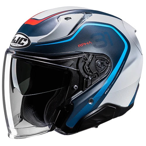 CASCO JET FIBRA HJC RPHA31 KOUV MC21SF BLU BIANCO OPACO - Della Categoria Caschi Jet Fibra Produttore HJC HELMETS - A soli €424.90! Acquista ora su Due Ruote Accessori