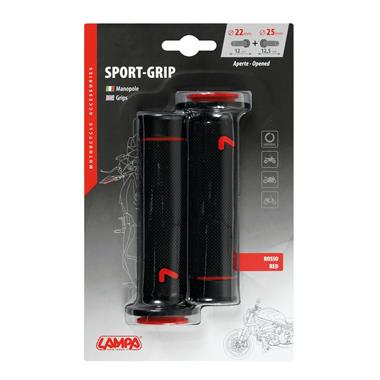 CP.MANOPOLE LAMPA SPORT-GRIP NERE CON LOGO ROSSO - Della Categoria Manopole Produttore Lampa - A soli €10.10! Acquista ora su dueruoteaccessori.it