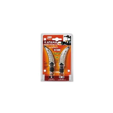 COPPIA FRECCE INDICATORI DIREZIONALI LAMPA NERE MOD KATANA VETRO BIANCO - Della Categoria Freccie Produttore Lampa - A soli €31.65! Acquista ora su dueruoteaccessori.it