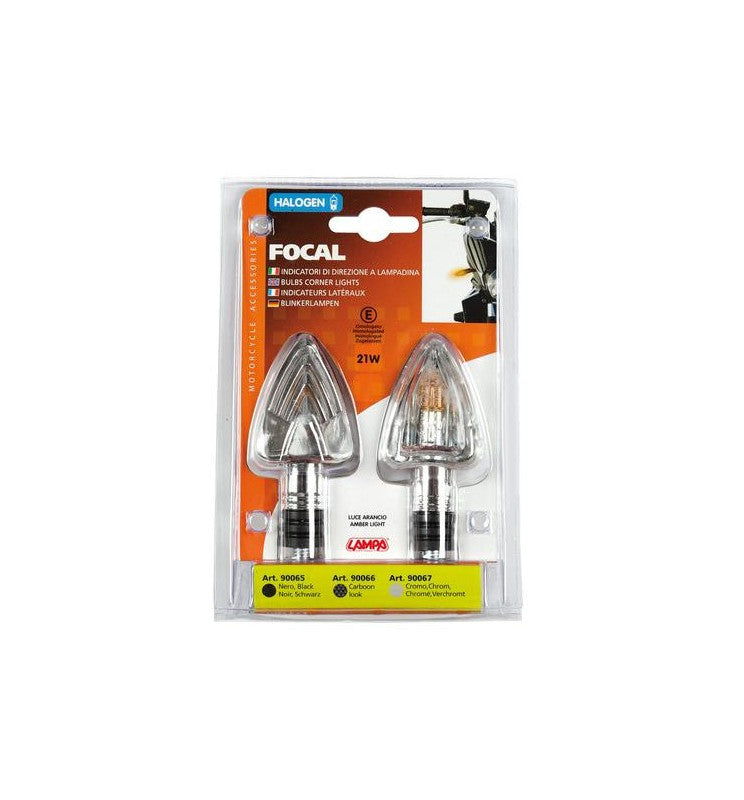 COPPIA FRECCE INDICATORI DIREZIONE LAMPA FOCAL CROMO LAMPADINA VETRO BIANCO - Della Categoria Freccie Produttore Lampa - A soli €14.50! Acquista ora su dueruoteaccessori.it