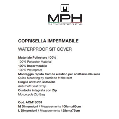 COPRISELLA MPH IMPERMEABILE NERO CM.65X100 S-M - Della Categoria Telo Coprisella Produttore MPH HELMETS - A soli €13.50! Acquista ora su Due Ruote Accessori