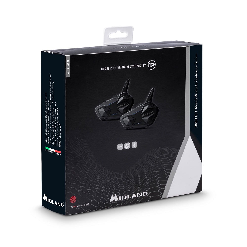 INTERFONO C1527 RUSH RCF DOPPIO BLUETOOTH MIDLAND 2022 - Della Categoria Interfoni Bluetooth Produttore MIDLAND - A soli €383.20! Acquista ora su Due Ruote Accessori