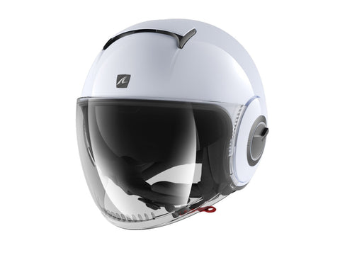 CASCO JET SHARK NANO DOPPIA VISIERA BIANCO GRIGIO LUCIDO