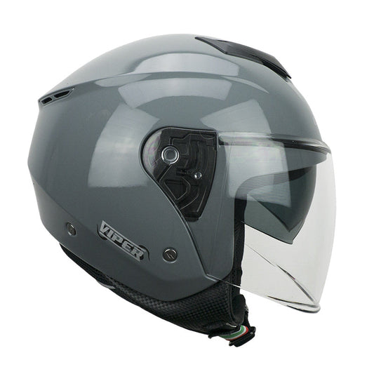 CASCO JET SHARK NANO STREET DOPPIA VISIERA NEON GRIGIO VIOLA OPACO